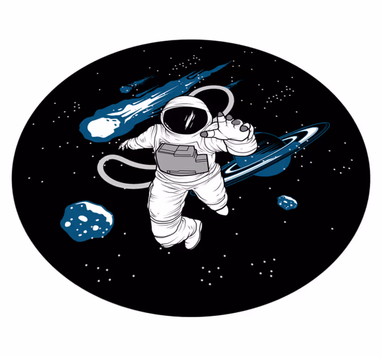 Rankomis pieštas astronauto charakterio miegamojo kilimas - „Tenstickers“
