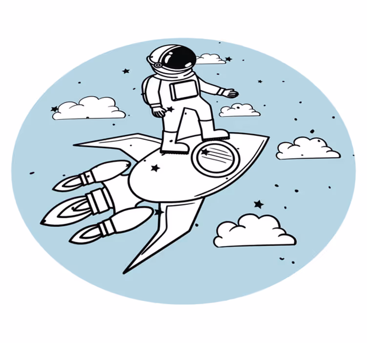 Astronauto raketos nuotykis vaikų vinilinė kilimėlė - „Tenstickers“