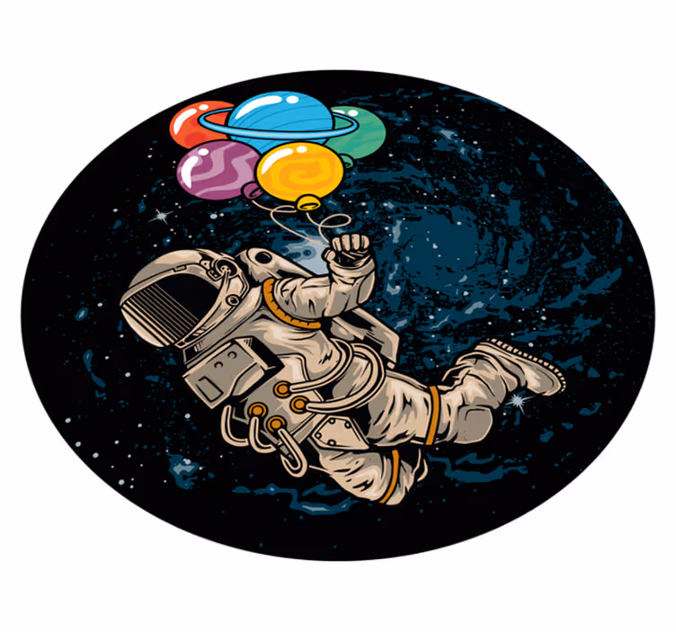 Astronautas su balionais vinilinis kilimėlis - „Tenstickers“