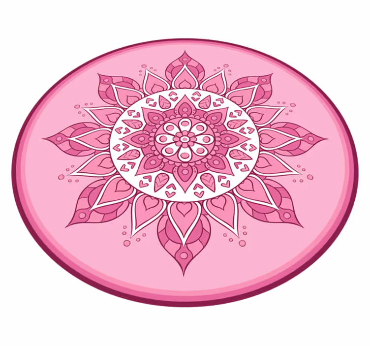 Rožinių gėlių meditacija mandala kilimėlis - „Tenstickers“