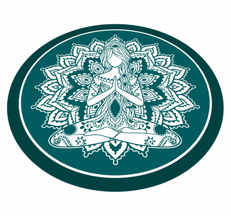 Mandala kilimėlis meditacinė žalia meninė forma - „Tenstickers“