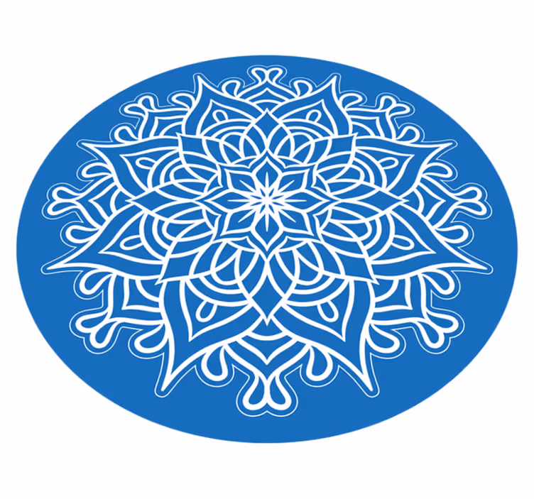 Sudėtinga mėlyna kompozicija mandala kilimėlis - „Tenstickers“