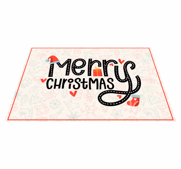 Linksmas pasisveikinimas kalėdinis kilimėlis - „Tenstickers“