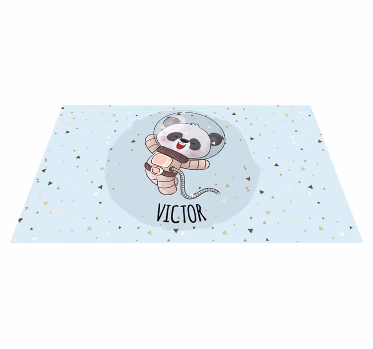 Mielas pandos astronautas vinyl kilimėlis su vardu - „Tenstickers“