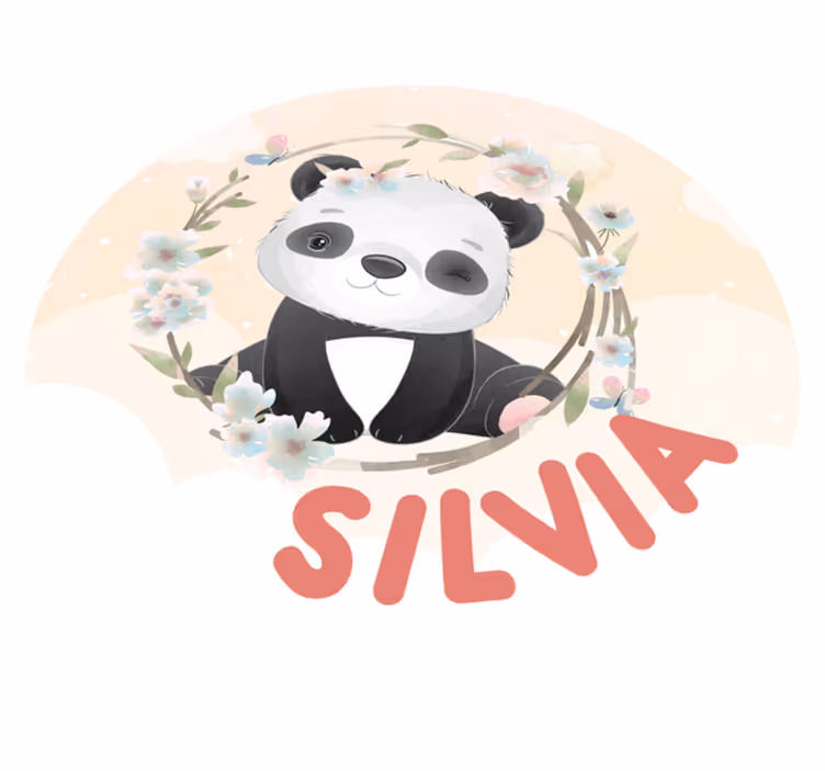 Vinyl kilimėlis su vardu mielas panda piešinys - „Tenstickers“