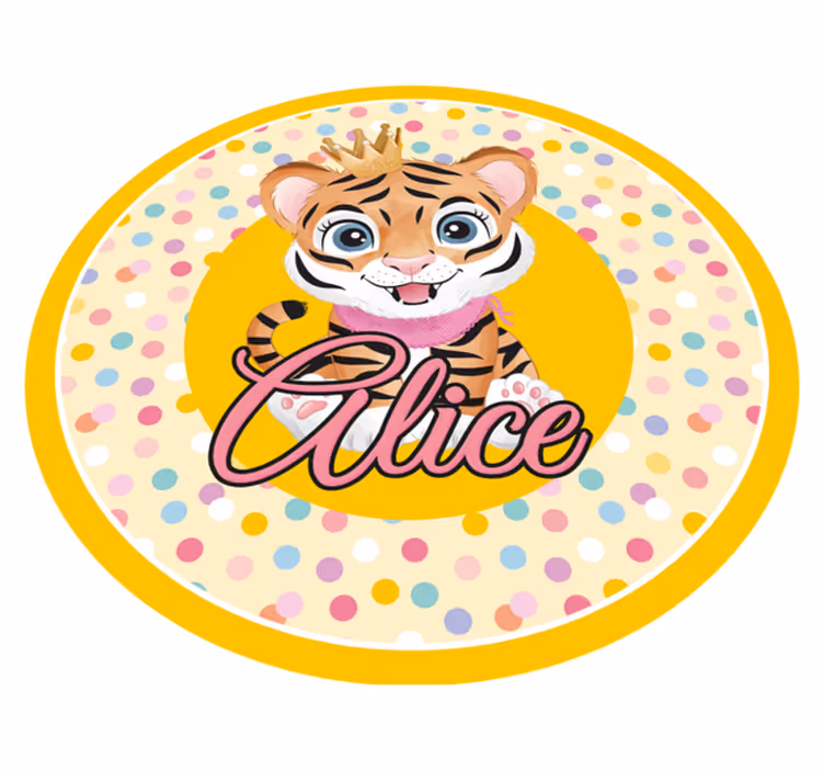 Personalizuotas tigras vinyl kilimėlis su vardu - „Tenstickers“