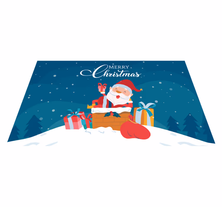 Linksmas kalėdų senelis kalėdinis kilimėlis - „Tenstickers“
