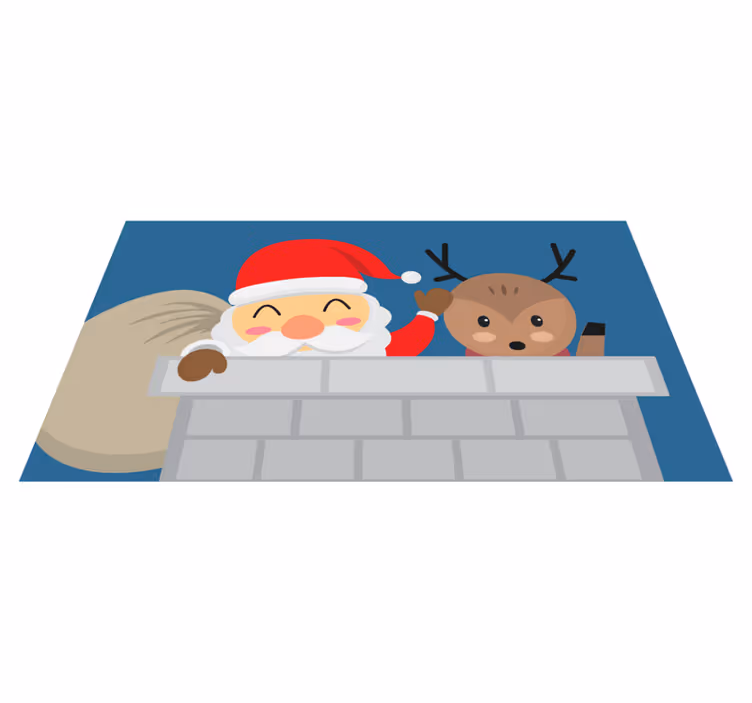 Linksmas kalėdų senelio vaizdas kalėdinis kilimėlis - „Tenstickers“