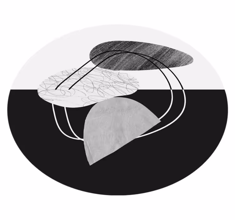 Abstraktaus pavidalo meno kūrinys minimalistinis kilima - „Tenstickers“