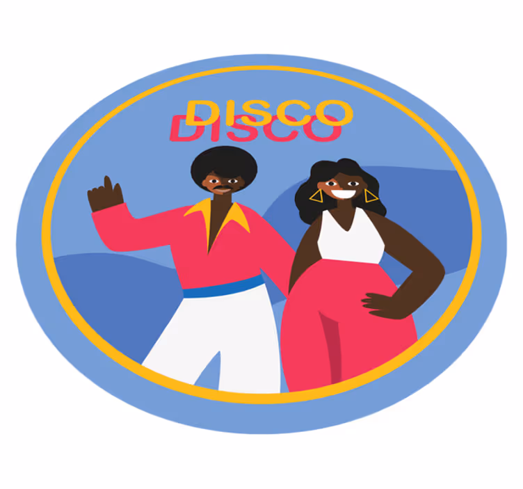 Stilinga disko atmosfera apskritimo formos vinilo kilimėlis - „Tenstickers“