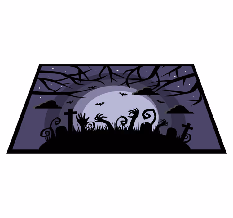 Baisu kapinių scena halloween kilimėlis - „Tenstickers“