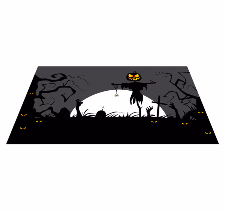 šiurpi kapinių aplinka halloween kilimėlis - „Tenstickers“
