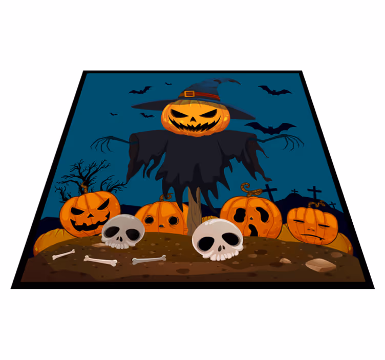 Vaiduokliška moliūgų scena halloween kilimėlis - „Tenstickers“