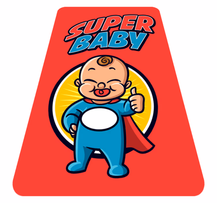 Superherojaus kūdikio tema kilimas vaiko kambariui - „Tenstickers“