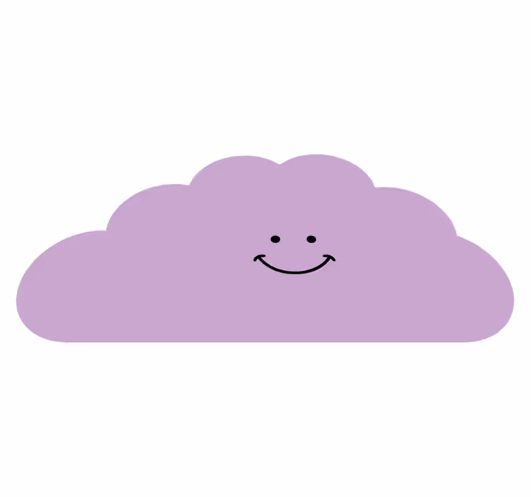 Besišypsančios debesies formos kilimas vaiko kambariui - „Tenstickers“