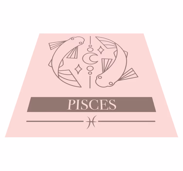 žuvų zodiakas vinilo kilimėlas su frazėmis - „Tenstickers“