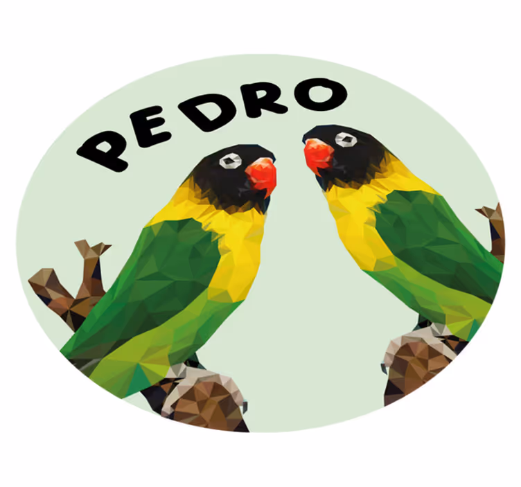 Pritaikomi meilės paukščiai vinyl kilimėlis su vardu - „Tenstickers“