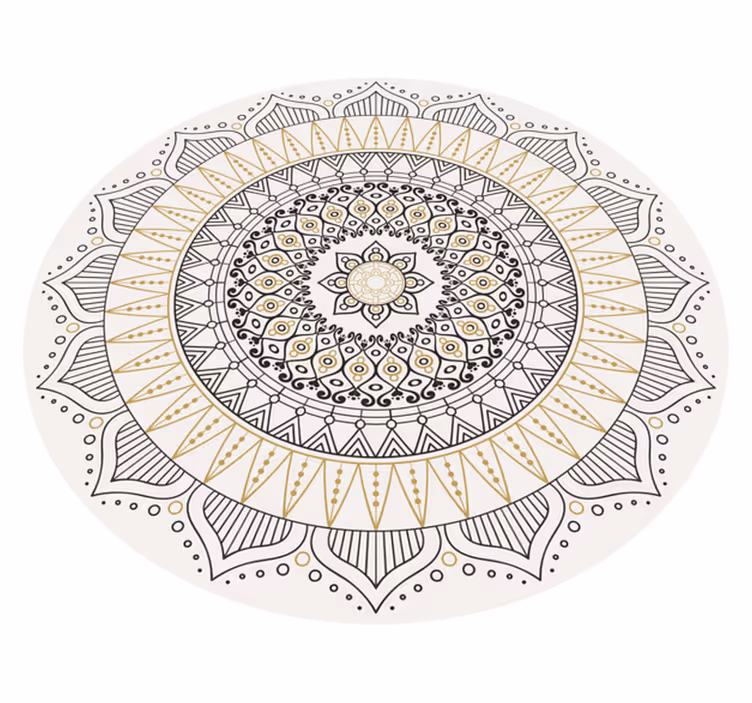 Geometrinis rudos ir geltonos apskritimo trikampio raštas mandala - „Tenstickers“