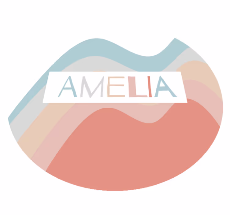 Custom Striped Name Design vinyl kilimėlis su vardu - „Tenstickers“