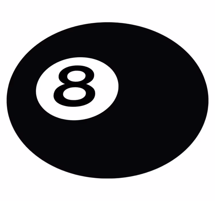 Biliardo kamuoliukas numeris 8 apskritimo formos vinilo kilimėlis - „Tenstickers“