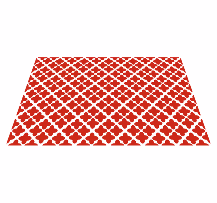 Baltas geometrinis raštas raudonas kilimėlis - „Tenstickers“