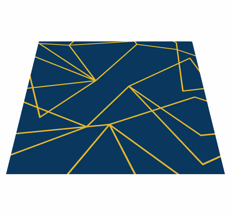 Geometrinės aukso linijos mėlynas kilimas - „Tenstickers“