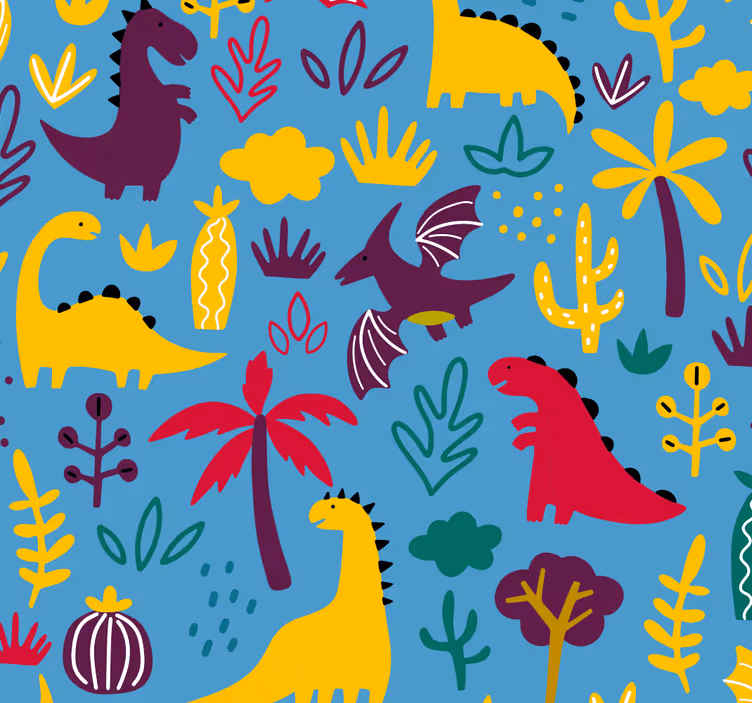 Dinozaurų fauna gyvūnų tapetai - „Tenstickers“