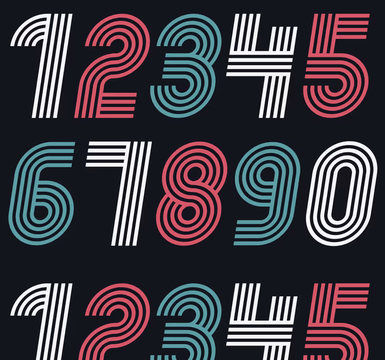 Numerio modelio dizainas vintage tapetas - „Tenstickers“