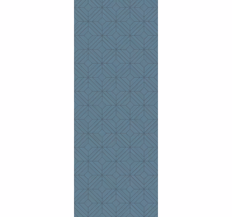 Art deco mėlynos linijos geometrinis raštų tapetas - „Tenstickers“