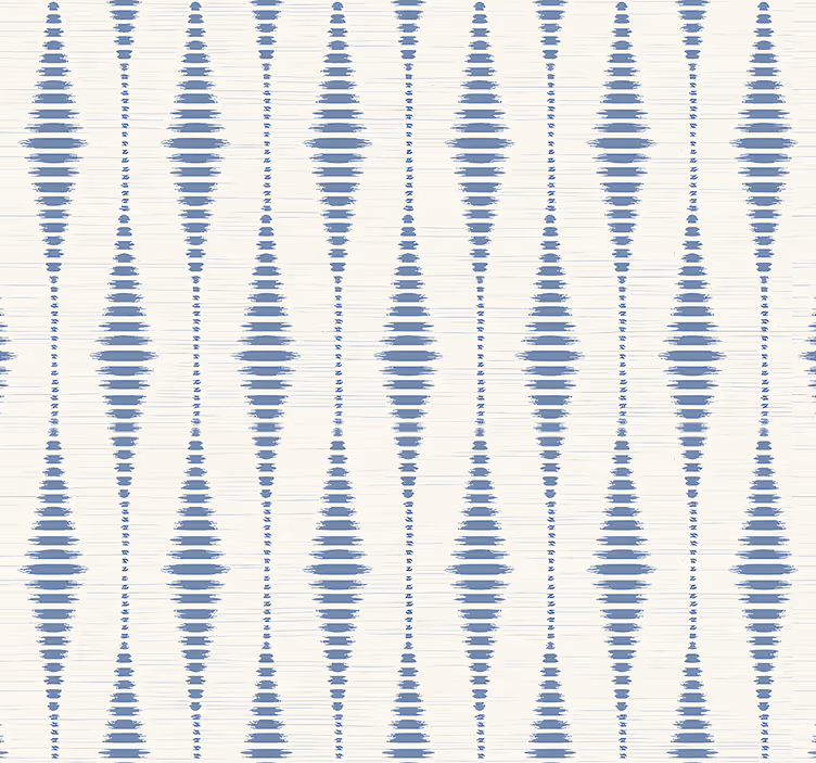 rabaul ikat mėlynos ir smėlio spalvos geometriniai tapetai - „Tenstickers“