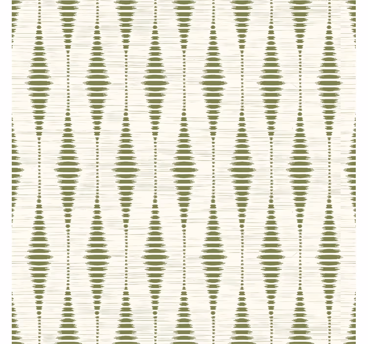 Samanų žalios spalvos rabaul ikat geometriniai tapetai - „Tenstickers“