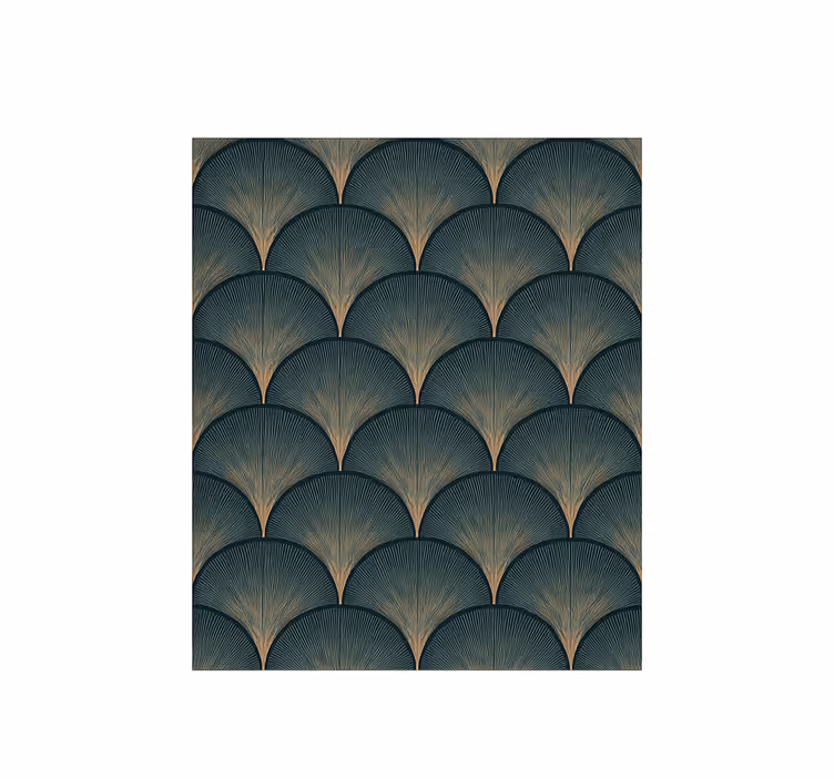 1920-ųjų art deco stiliaus žali vėduoklės vintage tapetas - „Tenstickers“