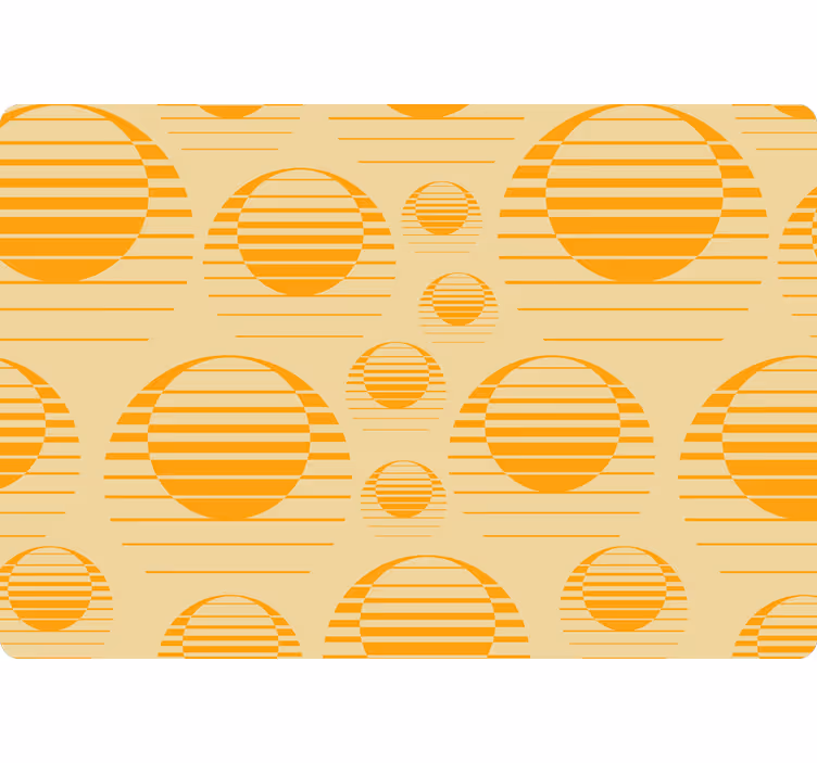 Geometrinis raštų tapetas retro oranžiniais saulėmis - „Tenstickers“