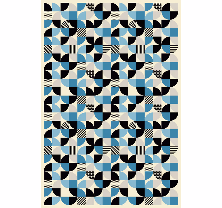 Ornamentinės tapetos retro mėlynas bauhaus raštas - „Tenstickers“