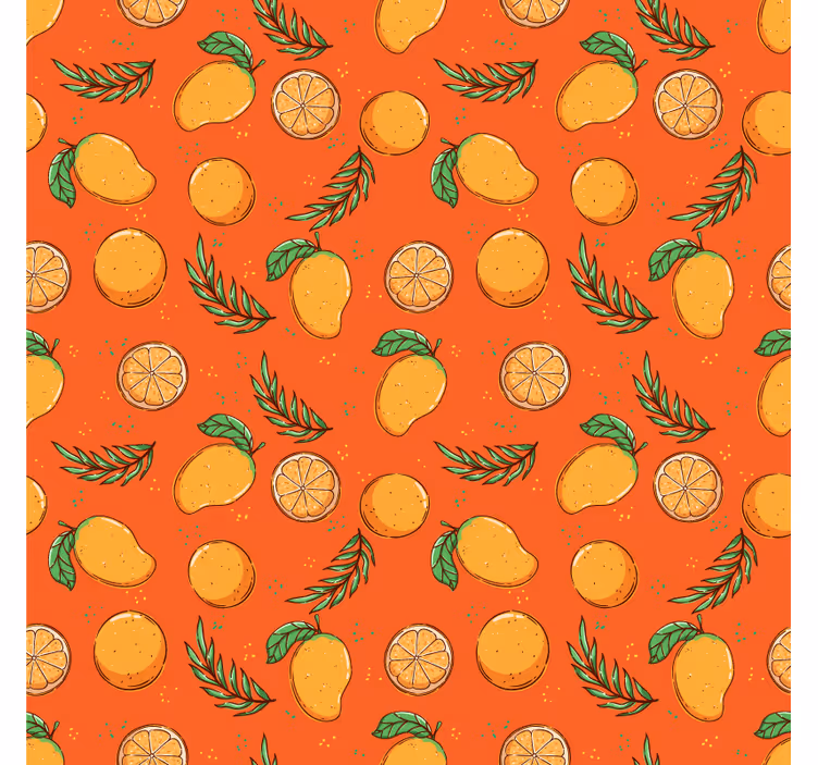 Ornamentinės tapetos su citrusų raštu - „Tenstickers“