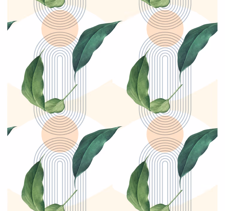 Tapetas miegamajam lapų geometrinis raštas - „Tenstickers“