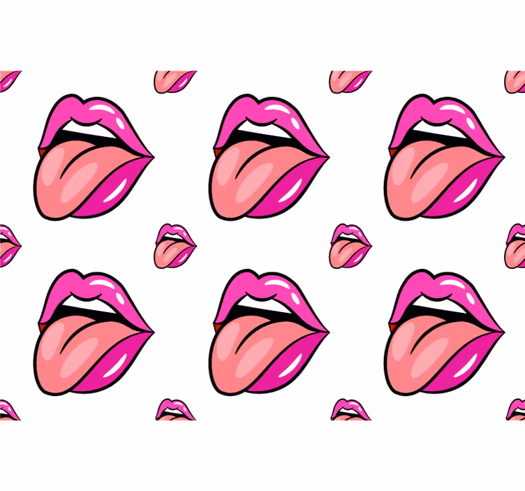 Tapetas miegamajam žaismingų lūpų motyvais - „Tenstickers“