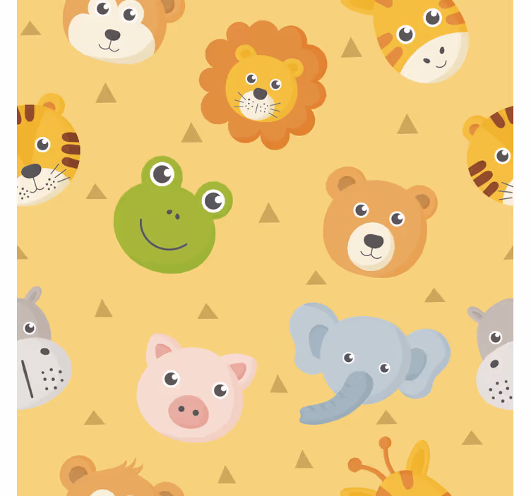 Gyvūnų tapetai spalvingai žaidimų erdvei - „Tenstickers“