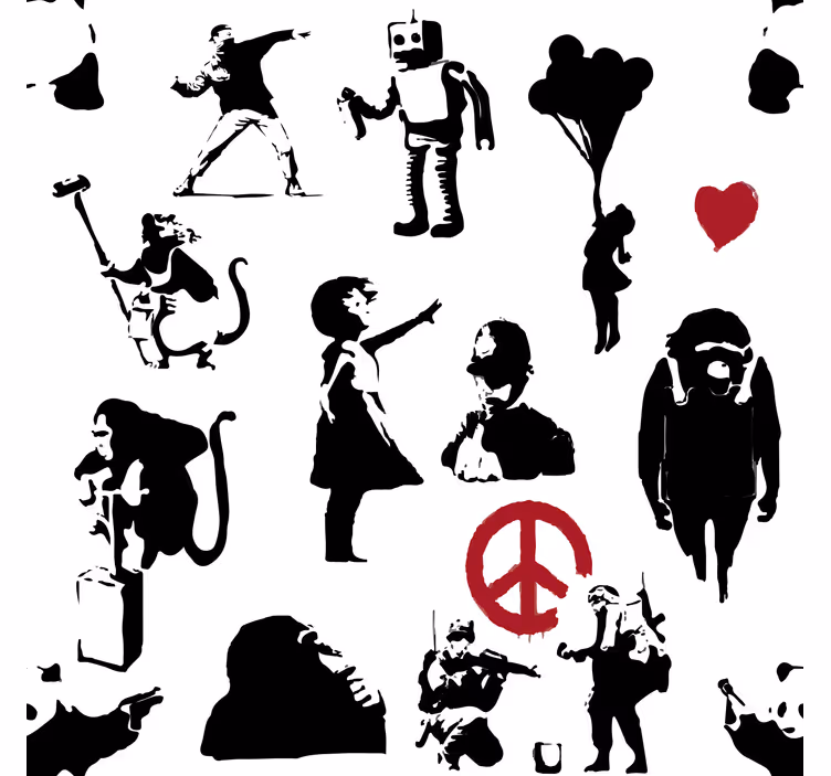 Tapetas miegamajam žaismingų personažų raštais - „Tenstickers“