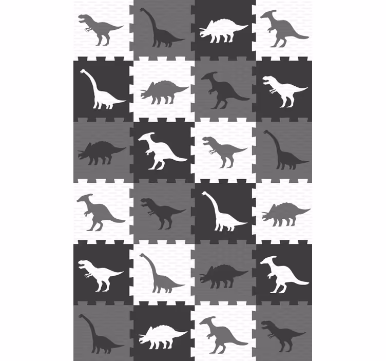 Gyvūnų tapetai pilkų gyvūnų dėlionė - „Tenstickers“