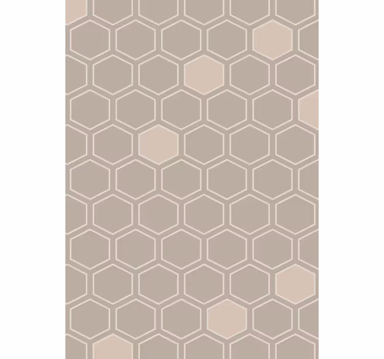 Geometrinis raštų tapetas hexagonų smėlio spalvos motyvas - „Tenstickers“