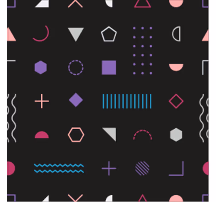 Geometrinis raštų tapetas žaismingiems formų rodymams - „Tenstickers“