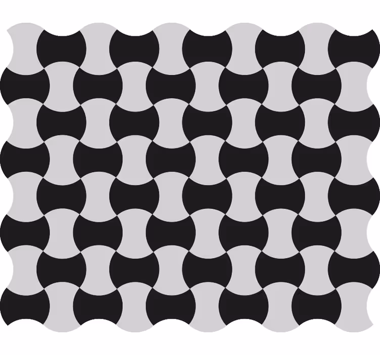 Geometrinis raštų tapetas juodos ir baltos kreivės - „Tenstickers“