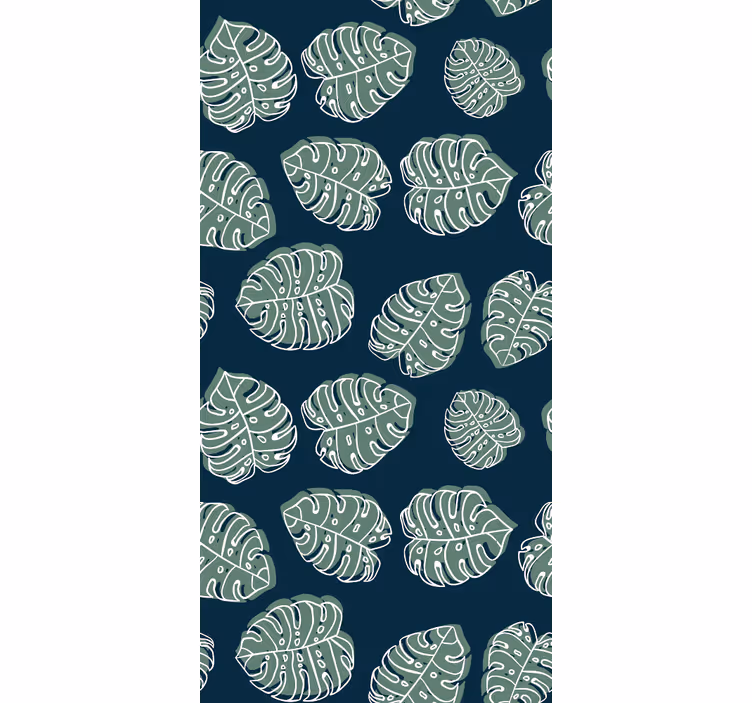 Gamtos sienos tapetas žalia ir mėlyna monstera deliciosa - „Tenstickers“
