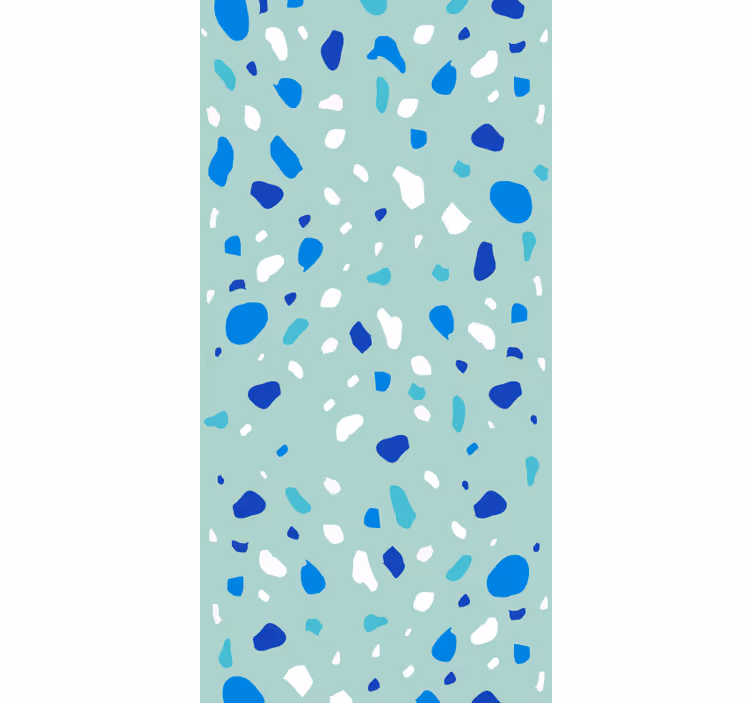 Tekstūruotas tapetas mėlynos tonų terrazzo - „Tenstickers“
