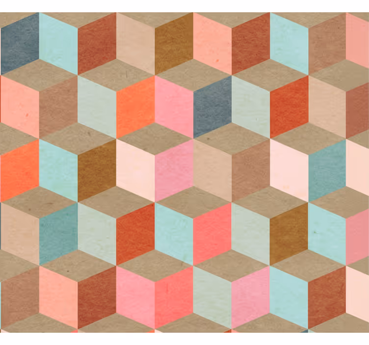 Gyvenamojo kambario tapetas pastelinių geometrinių raštų - „Tenstickers“