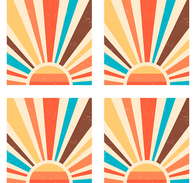 Retro tapetas abstraktus vintage saulėlydis - „Tenstickers“
