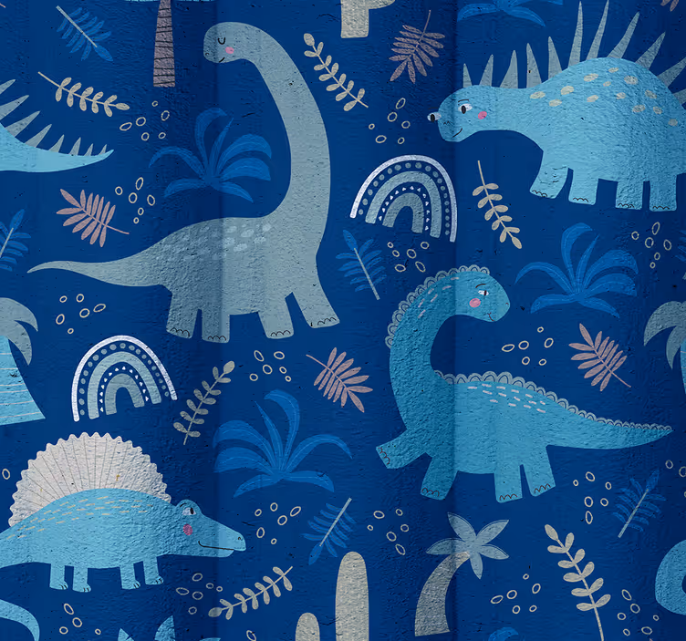Dinozaurų tapetai mėlynos atspalvių - „Tenstickers“