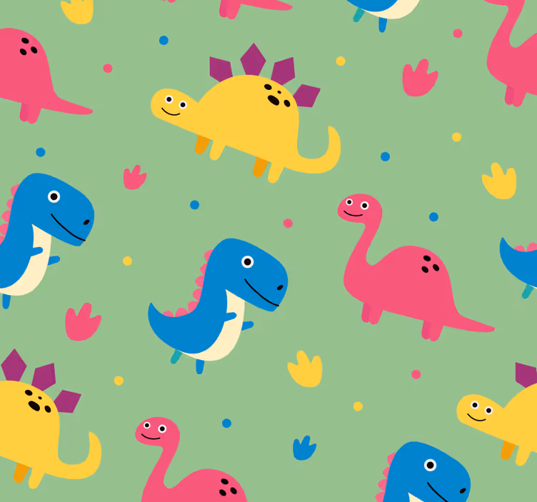 Dinozaurų tapetai spalvingu stiliumi - „Tenstickers“