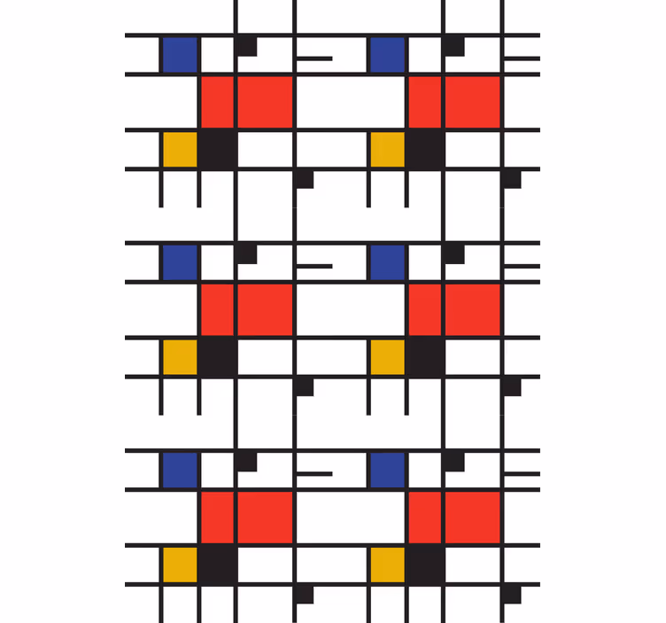 Modernūs tapetai mondriano geometrinė meno stiliumi - „Tenstickers“